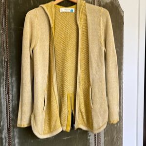 Zipper cardigan sweater w hood